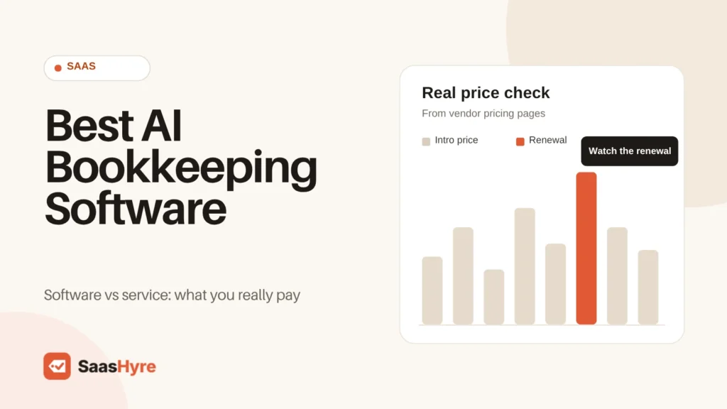 Best AI Bookkeeping Software compared as software vs service, showing what you really pay for Pilot, Zeni, Bench, Puzzle and Digits.
