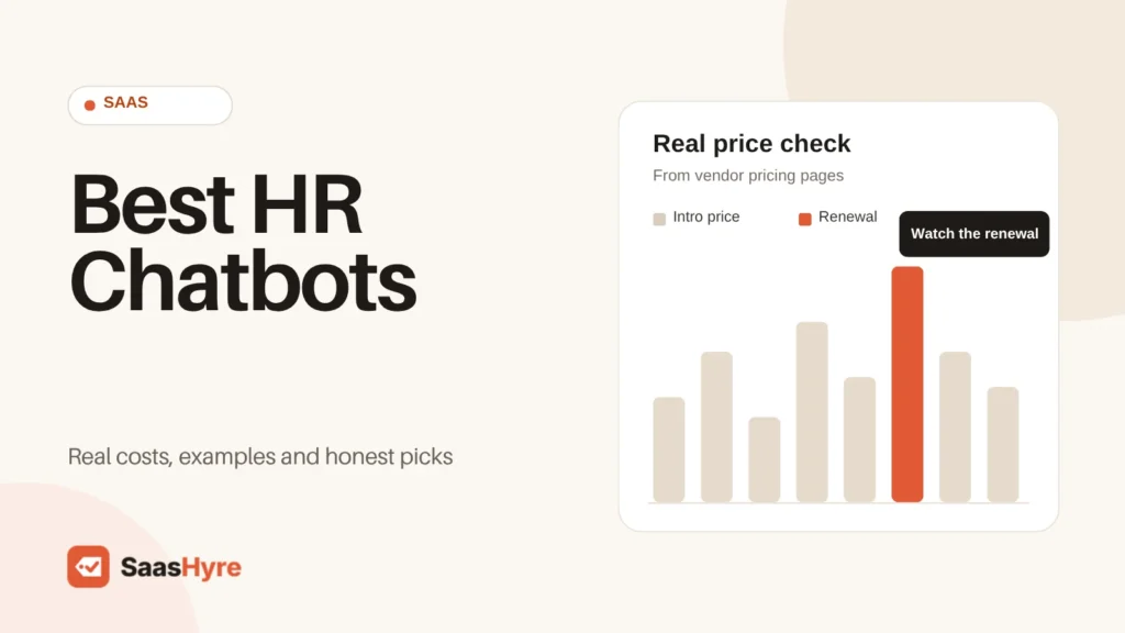 Best HR Chatbots compared on real costs, examples and honest picks, including MeBeBot, Workativ, Microsoft 365 Copilot, Workday and SAP Joule.