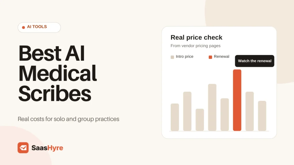 Best AI Medical Scribes compared on real costs for solo and group practices, including Freed, Heidi, Tali, Nabla and Abridge.