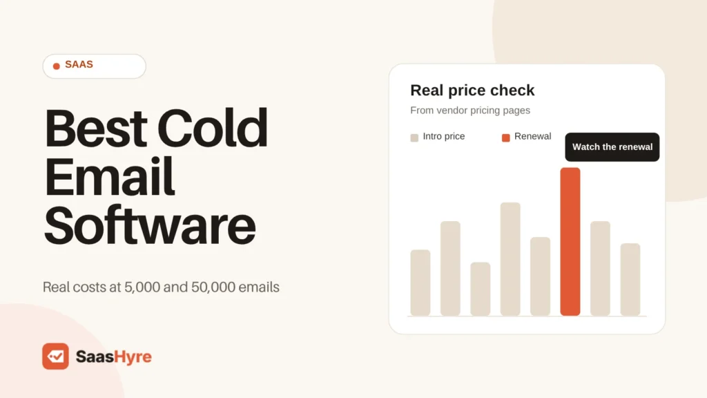 Best Cold Email Software compared on real costs at 5,000 and 50,000 emails, featured image for this 2026 buying guide