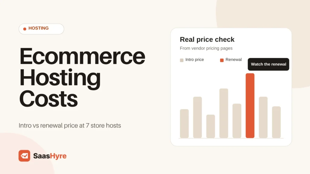 Best ecommerce hosting compared on intro vs renewal price at 7 store hosts