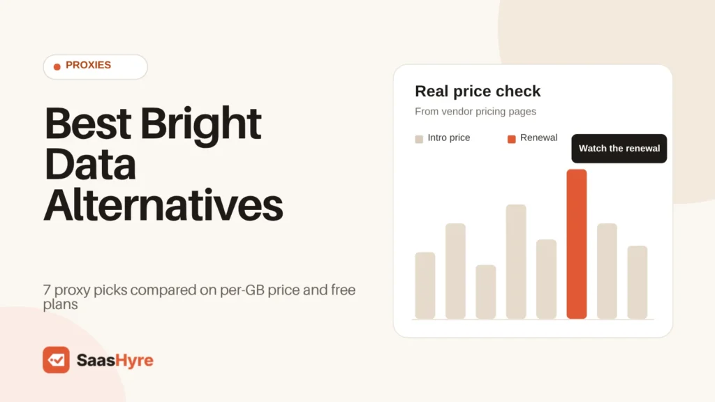 Best Bright Data Alternatives compared on per-GB price and free plans for 7 proxy providers