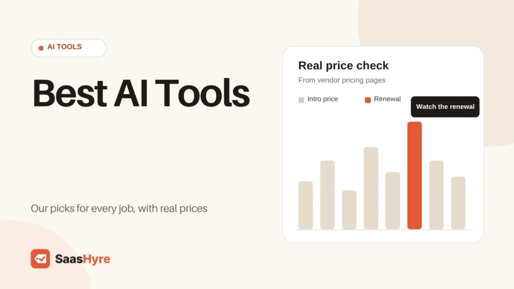 Best AI tools sorted by category with our picks for every job and real starting prices, from chatbots to video, voice and SEO tools.