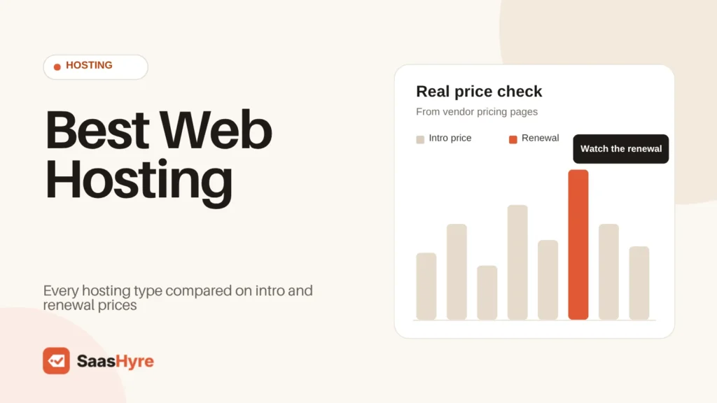 Best web hosting compared by type, from shared and cloud to VPS, managed WordPress, ecommerce and email, on intro and renewal prices.